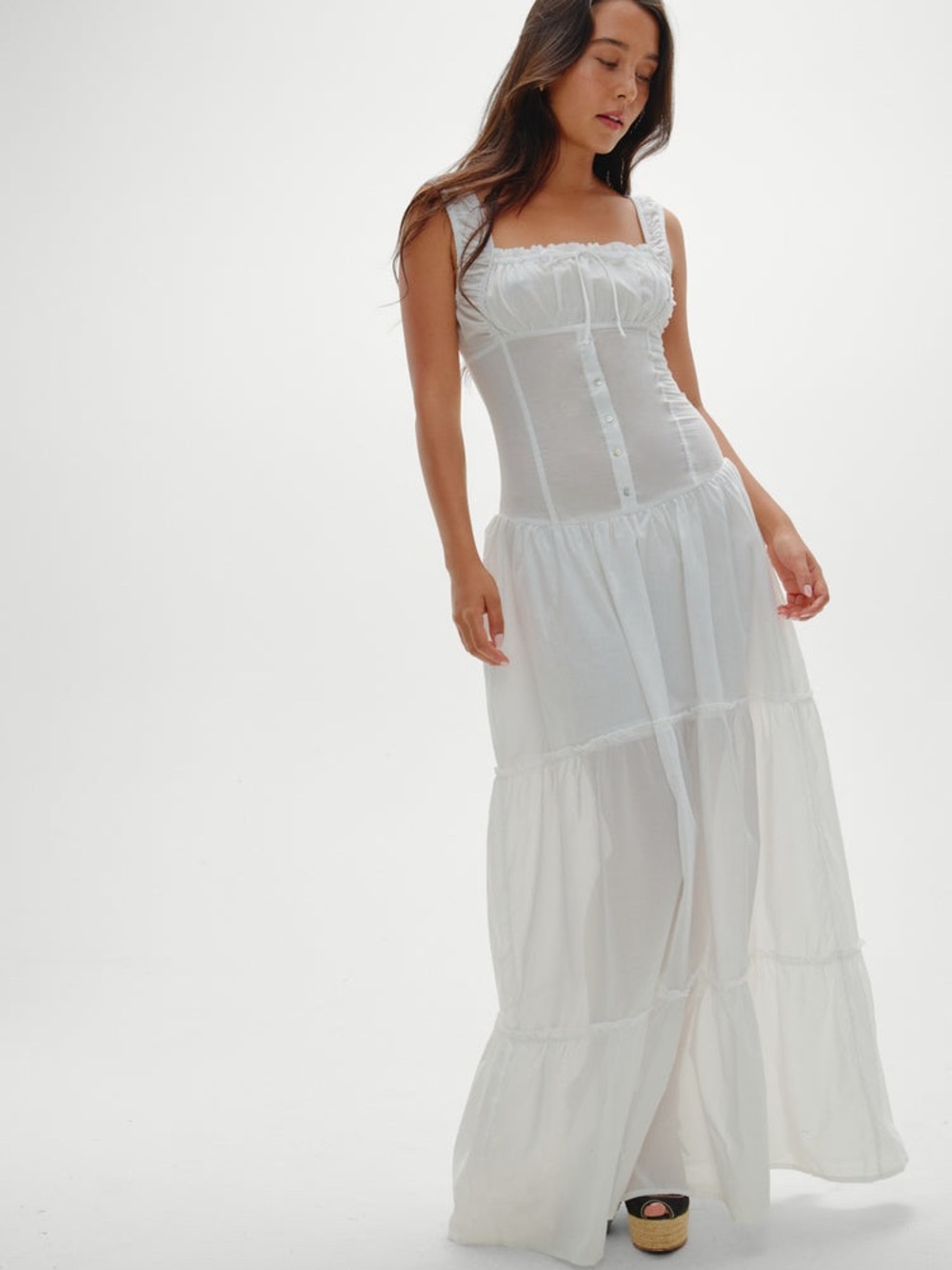 Frankie’s bikinis Christabelle Ruffle Maxi Dress